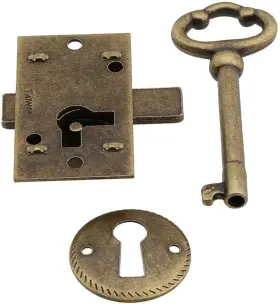 6536-ab Aba Small Brass Plated Non-mortise Cabinet Lock In Antique
