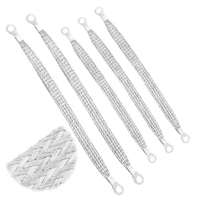 Abo-a043 Abothgd 5 Pieces Universal Automotive Ground Straps Kit Flat Braided Tinned Copper Gr