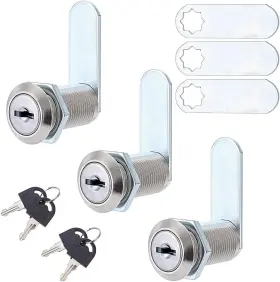 Find-wh0367-300-ca20 Ahandmaker 3 Packs 1-1/8in Black Cylinder Cam Locks For Toolbox Lock With 6