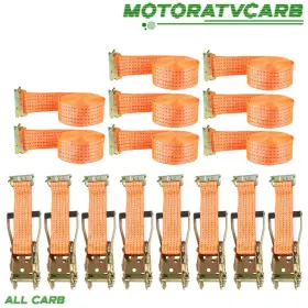 Mot2481990 All-carb E-track Ratchet Straps 2 Inch 15ft 4400lb Tie Down Polyester Heavy Duty 8pcs
