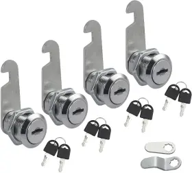 Anh048-053 Anhoer 4 Pack Cam Locks With Keys 1 Inch Keyed Alike Zinc Silver