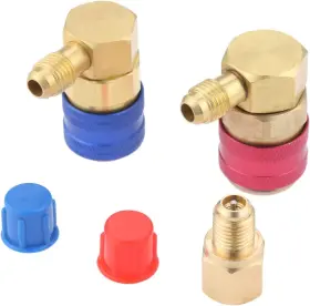 Aupoko 445024788771 Quick Connect Coupler Adapter Kit R12 R22 To R134a High/low Side 90 Degree Angle