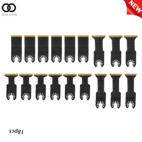 Apo336632 Autoooparts 18pcs Professional Titanium Oscillating Tool Blade Saw Blades 4types