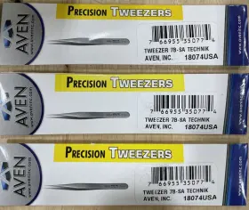 18074usa Aven Technik Tweezers 7b-sa Stainless Steel Curved Ultra Fine Lot/3