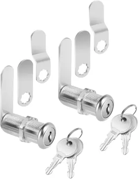 Eyrv002b433np Bates Choice Bates- Cabinet Locks With Keys 1-1/2 Inch 2 Pack Long Cam Silver