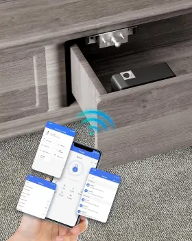 Bawoss-l01 Bawoss Smart Cabinet Lock Bluetooth Hidden Invisible Rfid Kid Keyless Drawer Black
