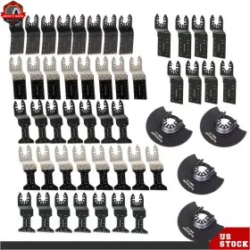 Ber438765 Berliii 50 Pcs Oscillating Tool Blades Multitool Metal Wood Plastic Cutting Saw