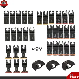 Ber631245 Berliii 35pcs Multitool Blades Titanium And Hcs Oscillating Tool Quick Release Saw