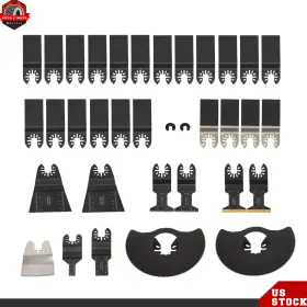 Ber631365 Berliii 35 Pcs Oscillating Premium Multitool Kit Saw Blades For Wood Metal Plastics Tool