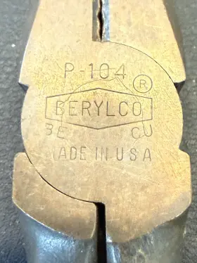 P-104 Berylco Beryllium Copper Linesman Pliers Non Sparking Usa