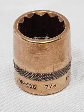 W-936 Berylco Non Sparking Becu Beryllium Socket 7/8 Inch 1/2 In Drive