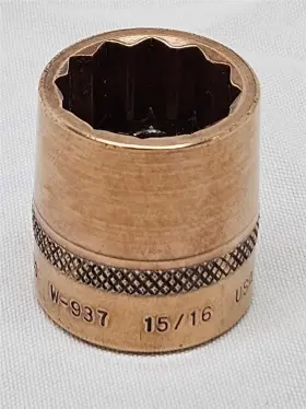 W-937 Berylco Non Sparking Becu Beryllium Socket 15/16 Inch 1/2 In Drive 12pt