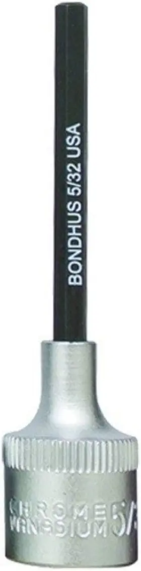 0.15625 Bondhus 43209 - 5/32 Inch Prohold Hex Bit 2 With 3/8 Dr Socket 1ea