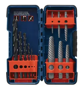 Bspe6d Bosch New 12-piece High-carbon Steel Spiral Flute Screw Extractor Set
