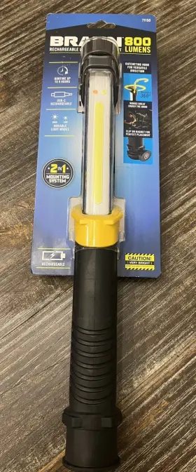 71150 Braun 800 Lumens Rechargeable Led Shop Work Light Drop Magnetic Base Lumen