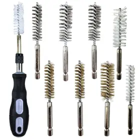 Bristle Industrial Brushes 886461285664 Dynamic 9 Pc. Boar Brush Set Steel Brass And Nylon 3 Sizes 1.9