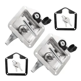 88325 Cadufuelly T-handle Latch Trailer Door Lock Stainless Steel Silver