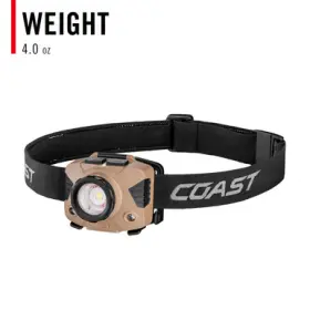 31298 Coast Flx7 700 Lumen Tri Color Pure Beam Focusing Headlamp 3aaa