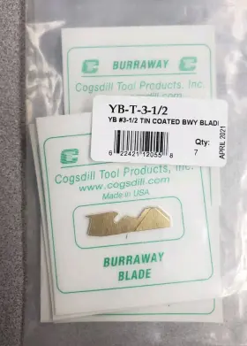Yb-t-3-1 Cogsdill 5-pcs. - Tool Product Burraway Blade Replacement Yb-t-3-1/2 Inch New With Tin