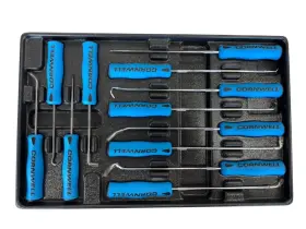 He2059830 Cornwell Tools 613364146262 12 Piece Blue Soft Grip Hook/pick Set Ctg812hps