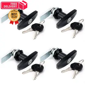Thdl-001 Cydzsw 4pcs T-handle Cabinet Locks With Keys Rv Truck Storage 3 Inch 2.5 Black