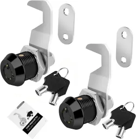 Btbl152 Cylinnda Black Toolbox Lock With Keys Cabinet 5/8 Inch 2 Pack-black Matte