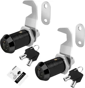 Btbl153 Cylinnda Black Toolbox Lock With Keys Cabinet 1-1/8 Inch 2 Pack-black Matte