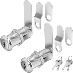 Clka023 Cylinnda Cabinet Lock With Keys 1-1/2 Inch Long Cam Locks Keyed 2 Packs