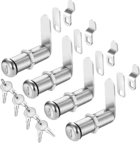 Exlcl-090 Cylinnda Cabinet Lock With Keys 2 Inch Extra-long Cam Locks Keyed 2-1/8 4 Pack