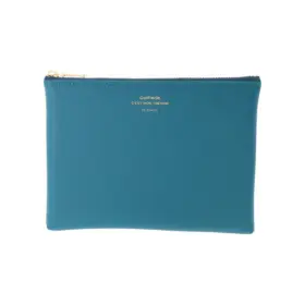 500694344 Delfonics Quitterie Pouch 6.7 Inch X 5.1 Turquoise Blue Medium