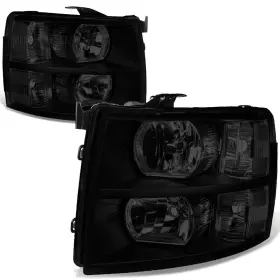 Hl-oh-csil07-bk-sm-cl1 Dna Motoring Pair Of Black Smoke Lens Headlights Compa