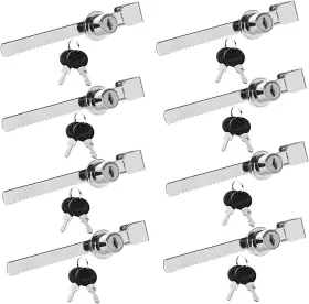 Eatheaty 745681782455 8pcs Sliding Glass Door Ratchet Lock Drawer Display With 16 Chrome