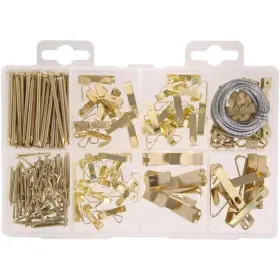 Everbilt 030699800117 Picture Hanging Kit 217-piece Brass Finish Assorted Weights Reusable Case