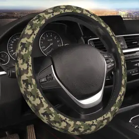 526072995 Fatttycy Jhlttkwis Army Green Camo Auto Car Steering Wheel Cover Universal 15 Inch One Size 10