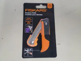 340140-1001 Fiskars New Sealed # 340140 Folding Produce / Harvesting Knife - Free Ship