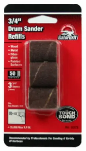 6078ga Gator Grit 40 Pack - Coarse Drum Sander Resin Cloth Sleeve 3/4 X 1 Inch 3-pk