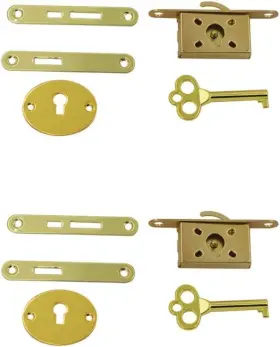 Geenite 616814051123 2 Pack Wood Box Locks Vintage Case Metal Latch Small Gold
