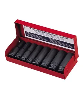 Cd-308s Genius Tools 8 Piece 3/8 Inch Dr. Sae Deep Impact Socket Set Cr-mo - Old Part#