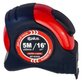 Mt-83525 Genius Tools 5m / 16ft Auto Locking Measuring Tape With Two-sided Scale Magne