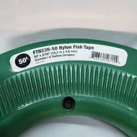 Ftn536-50 Greenlee Nylon Fish Tape 50ft X 3/16 Inch 15.2m 4.8mm Magnum Pro
