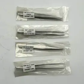 57.850h Grobet 4pk Boley Style Tweezer Aa Pattern Nickel Plated Carbon 4-3/4