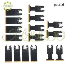 1725198 Handdo 16pcs Titanium Oscillating Saw Blades Multitool For Wood Nails Screws