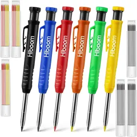 Darchitectes-56 Hiboom 6 Pack Carpenter Pencil With Sharpener Long Nosed Deep Hole Tip Mecha