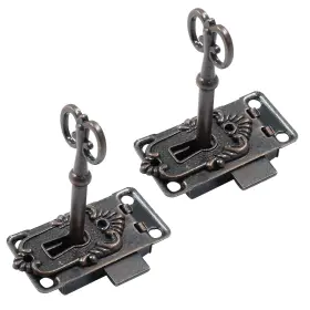 Yooheyzhzha20240223-0102 Hitefu 2 Sets Antique Skeleton Key Lock Cabinet Red Brass