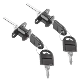 A484-dl Howdia 2 Pcs - Drawer Lock Cabinet Locks With Keys Zinc Alloy 19mm Black