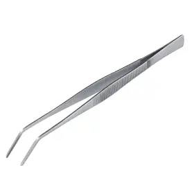Pp-142 Hozan Long Knurled-tip Angled Tweezers Stock In Usa/quick Ship