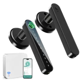Loc191gwbusir Ironzon Fingerprint Door Lock With Mini G2 Gateway For Tuya 2.4g Blackgateway
