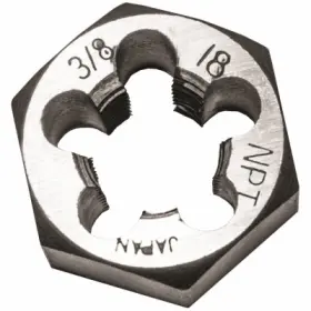 98303 Irwin 6 Pack Hexagon Die 3/8- Inch X 18 Npt