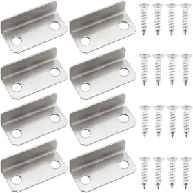 Mreadlspad-s8 Itrolle 8pcs Metal Reliable Efficacy Angled Drawer Lock Strike Plate Silver/gray
