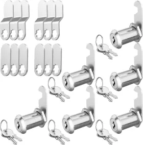 Jayseon 654370988903 6 Pack Cabinet Locks With Keys 1-1/8 Inch Pcs Silver Metal